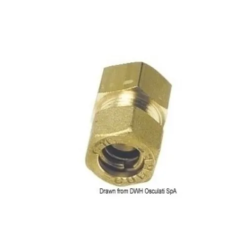 Picture of 1/4" to 10mm Compression joint female with olive - brass