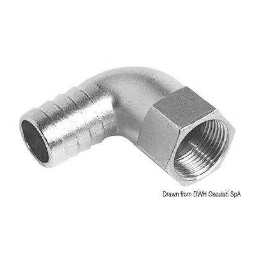 Picture of 1/2" x 18 90° female hose adaptor - 316 Staniless steel