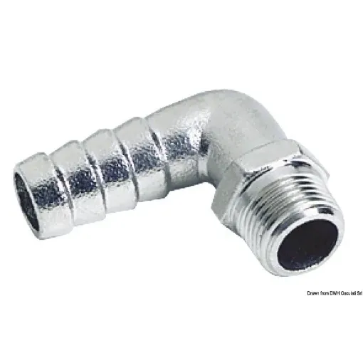 Picture of 3/8" x 15 90° male hose adaptor - 316 Staniless steel