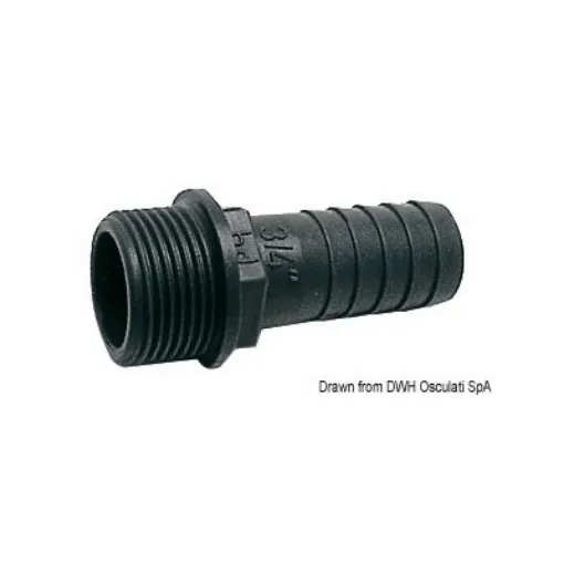 Picture of 3/8" to 12mm Hose adaptor male - polypropylene