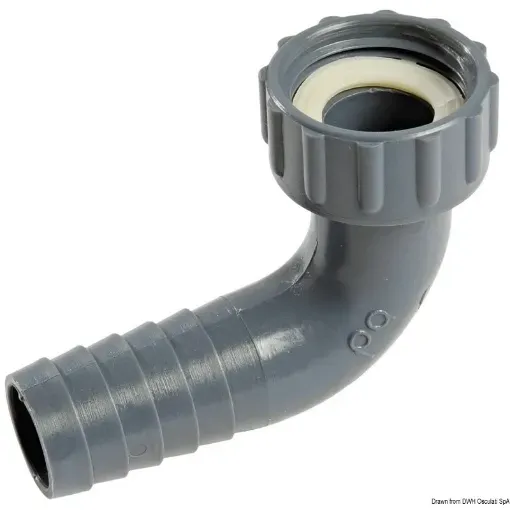 Picture of 3/4" to 19mm 90° Hose connector - female - polypropylene