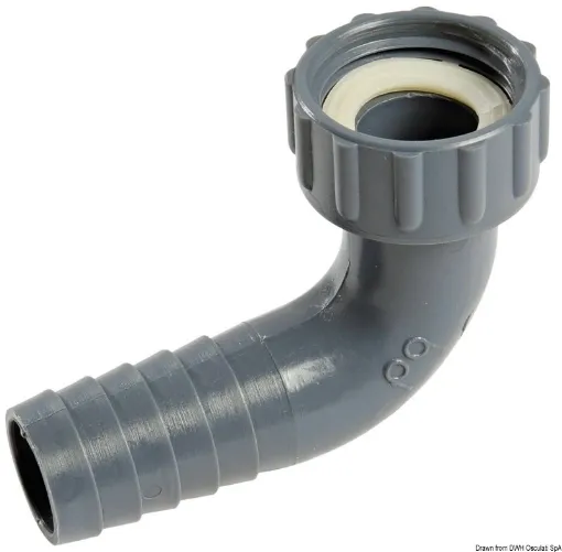 Picture of 1" 90° to 25mm Hose connector female - polypropylene