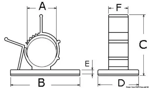 Picture of 10/12.5mm cable clamp - self adhesive X100