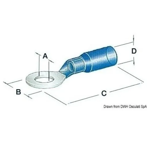 Picture of 4.3mm Eye watertight connector blue X100 - 100 - 1.2 - 2.5 - 4.3