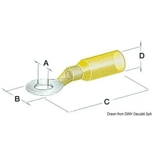 Picture of 5.3mm Eye watertight connector yellow X50