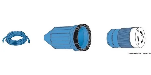 Picture of 50A Pre - mounted cap and cable blue 10m