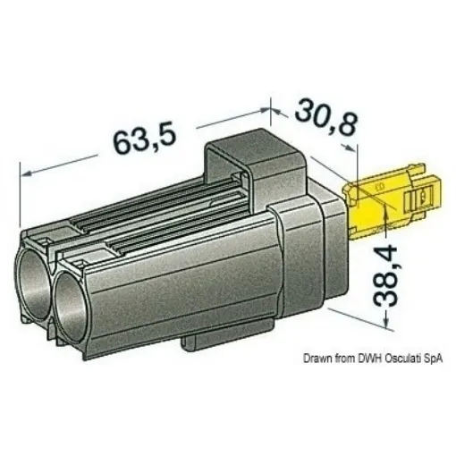 Picture of Watertight connector 2 male terminals