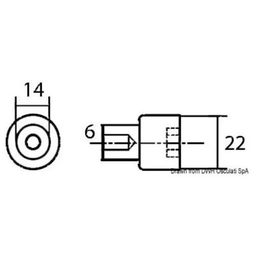 Picture of Aluminium anode cylinder for 80/250 HP - Yamaha