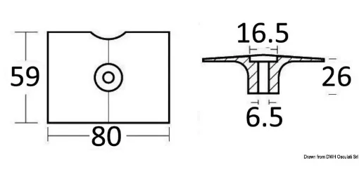 Picture of Zinc anode 9.5/15 HP 2 - stroke - 61N - 4525101 - Yamaha and Mariner