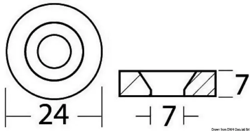 Picture of Zinc ring anode Ø 24 x 7mm - 677 - 4525100 - Honda