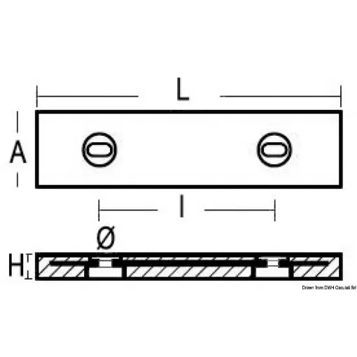 Picture of Bolting anode 210 x 110 x 40mm 4250g