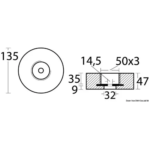 Picture of Hidden mounting magnesium anode Ø 135mm