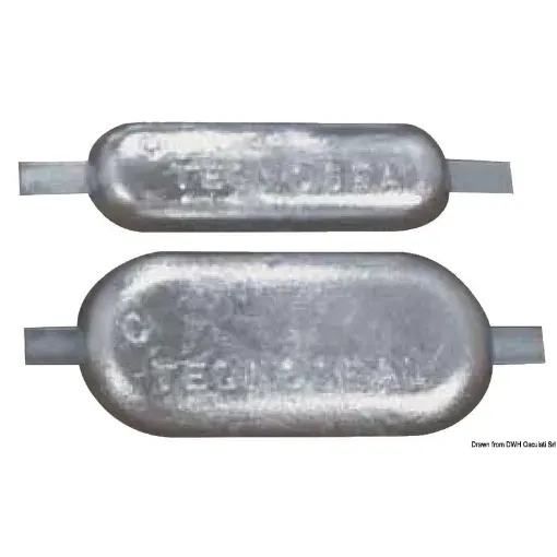 Picture of Oval anode with insert 215 x 90 x 30mm