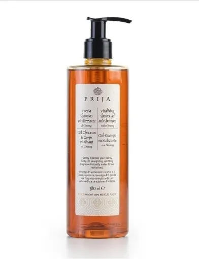 Picture of Shower shampoo and shower gel vitalising with Ginseng - 6 x 380ml - Prija | Vegan!