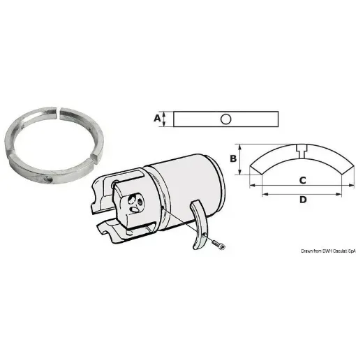 Picture of Kit 3 magnesium anodes for sail drive 4 - blade propeller - 3584442 - Volvo