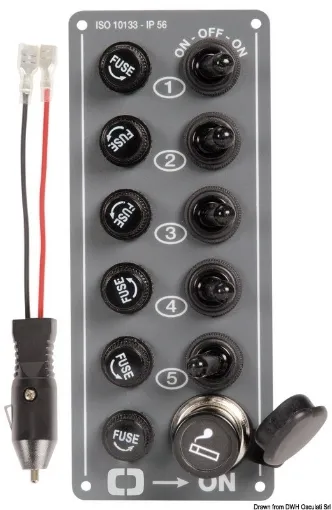 Picture of Electric control panel 5 switches & lighter plug