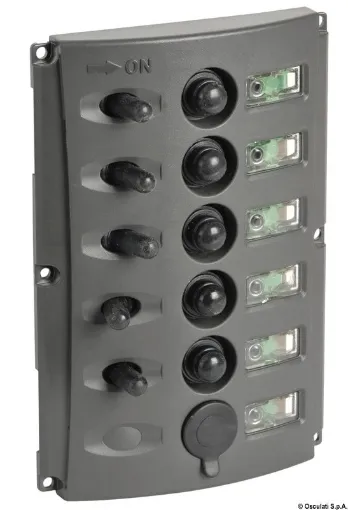 Picture of Electric panel with automatic fuses and double LED