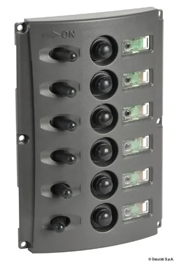 Picture of Electric panel with automatic fuses and double LED