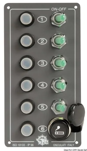 Picture of Elite control panel 5 switches + lighter plug