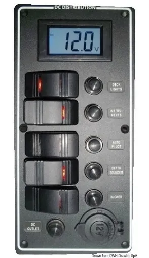 Picture of PCAL electric panel with digital voltmeter 9/32 V