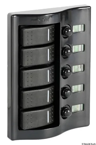 Picture of Control panel 5 flush rocker switches pol.graphite