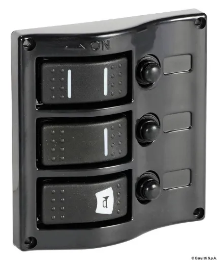 Picture of Control panel 3 flush rocker switches pol.graphite