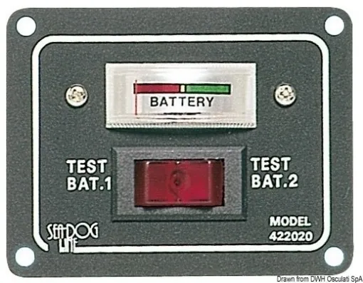 Picture of 2 battery panel with tester analog