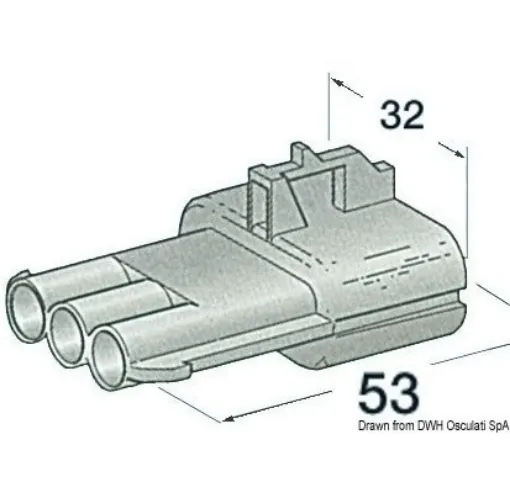 Picture of Plastic watertight male 3 poles