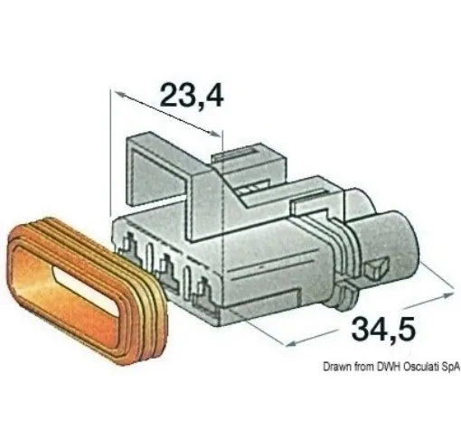 Picture of Plastic watertight female 3 poles