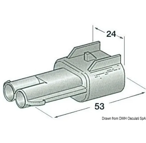 Picture of Plastic watertight male 2 poles