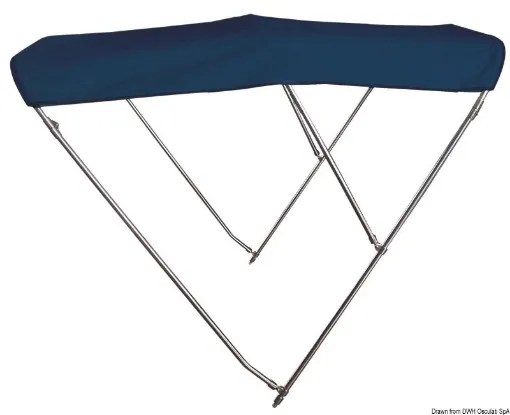 Picture of 3 - arc bimini high AISI316 Ø 25 mm 170/180 x 180 - height 145 cm - blue navy