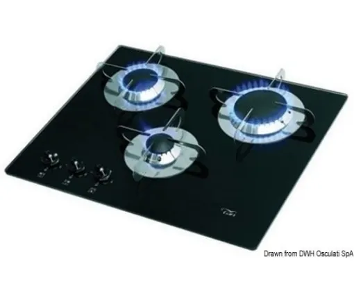 Picture of Gas hob with pyroceram burners