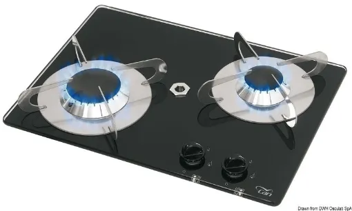 Picture of Gas hob with pyroceram burners