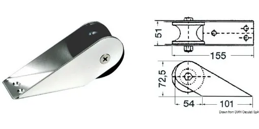 Picture of Stainless steel bow roller 155 x 51 mm