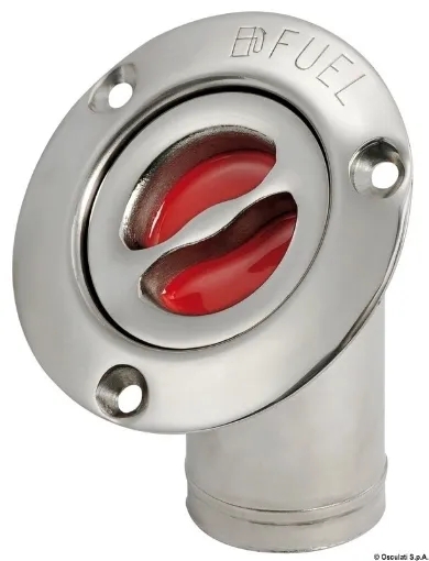 Picture of Fuel deck plug polished 45° angled - stainless steel - 38mm