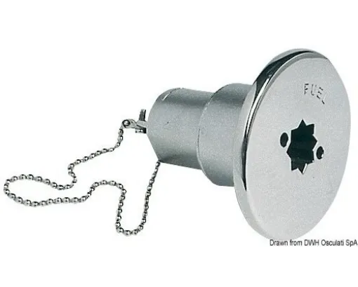 Picture of Fuel deck plug - cast mirror polished AISI 316 - 50mm