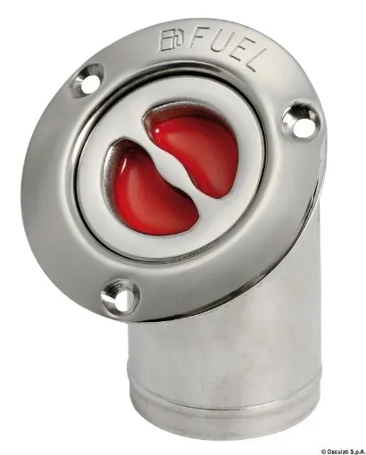 Picture of Fuel deck plug 45° angled - polished stainless steel - 50mm