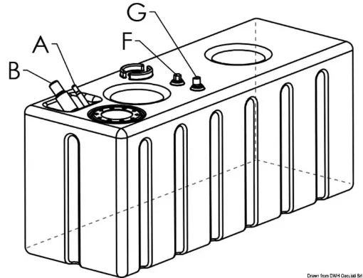 Picture of Fuel tank with cross link made of polyethylene 336L