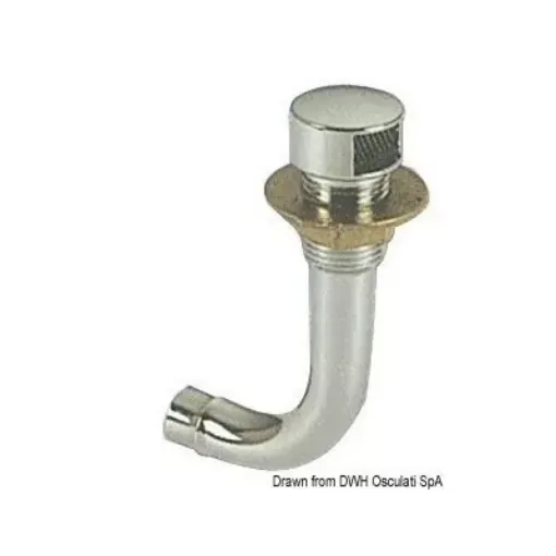 Picture of Fuel vent chromed brass elbow 90° right 16 mm