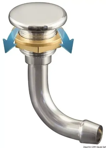 Picture of Full flush chromed brass fuel vent 90° Ø 16 mm