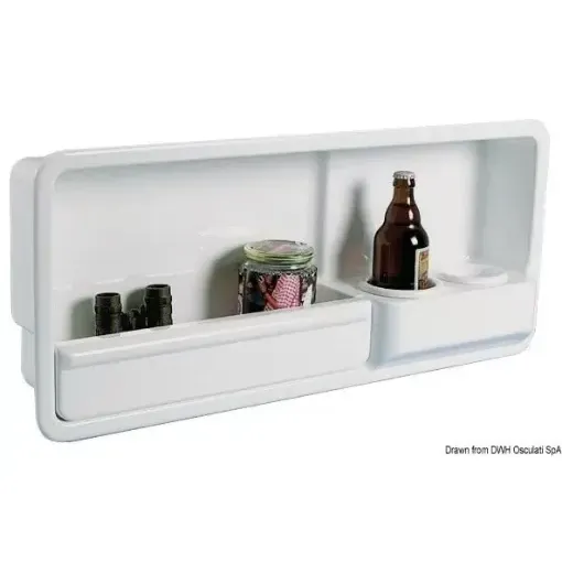 Picture of Side pocket w/2 glass holders ABS white left