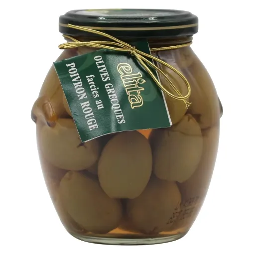 Picture of Green red pepper stuffed olives 390g