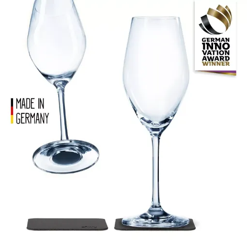 Picture of Magnetic crystal champagne glass - pair - Silwy