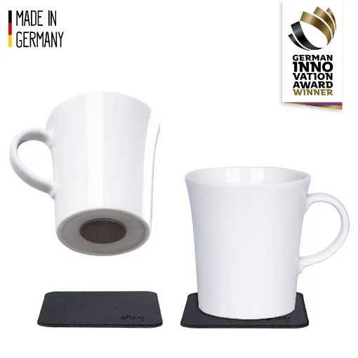 Picture of Porcelain magnet handle cups in black - pair - Silwy