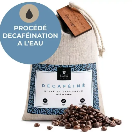 Picture of Grand Cru coffee beans Bio / 250 gr - Decaf - Beans - 250 - 7 - manual and selective harvesting - Artisanal amber roasting - bio - No - South America - 100 % Robusta ; natural process of decaffeination by water ; balanced and creamy