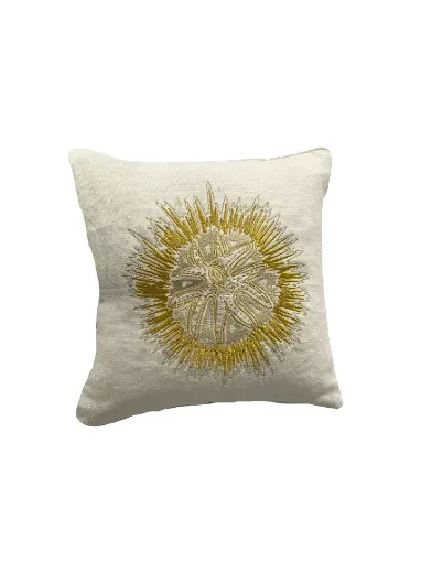 Picture of Gold embroidered sea urchin cushion - Galerie B