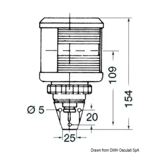 Picture of Navigation light bow white 25W with wall bracket - Dhr