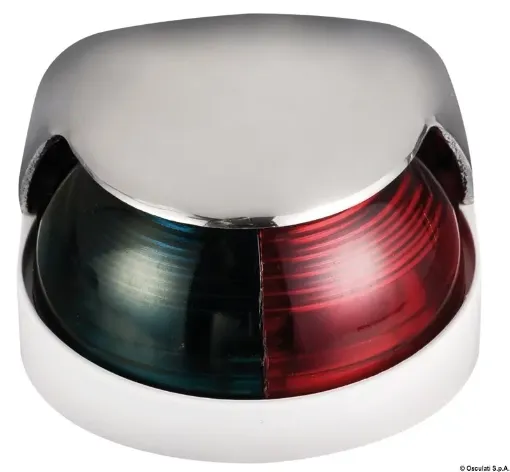 Picture of Deck light AISI 316 225° red green bicolour - 112.5° & 112.5° bicolor - Green/red - Chrome - 80 - 38 - 58 - 12/24V