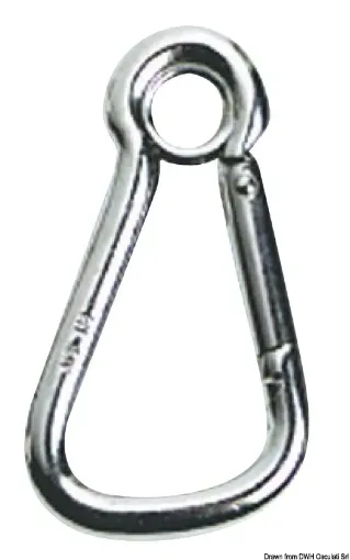 Picture of Carabiner hook AISI 316 with eye large opening 23 mm