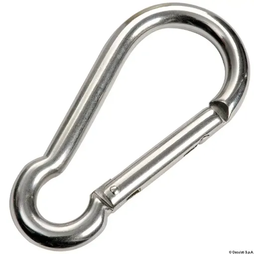 Picture of Carabiner hook with flush closure AISI 316 12 mm - 5 - Stainless steel - 11 - 18 - 120